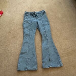Hollister Light Blue High-Rise Flare Jeans